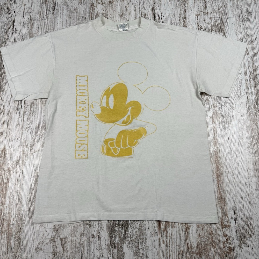 Vintage 80s 90s Mickey Mouse Graphic Short Sleeved Tee-Shirt, Men's Size L